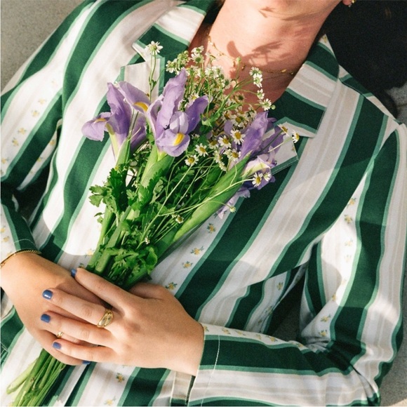 RVCA x Camille Row Striped Jacket Pants Set 27 S - Picture 4 of 10